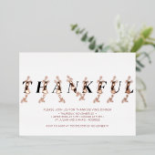 感謝のバラ金ゴールド紅葉感謝祭ディナー 箔招待状 (立ち正面)