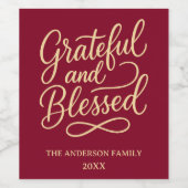 感謝のバ賛美ルガンの感謝祭 ワインラベル (シングルラベル)