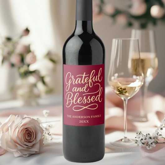 感謝のバ賛美ルガンの感謝祭 ワインラベル