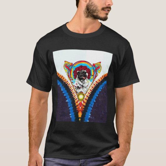 感謝のパグ タイダイ 357 Tシャツ (正面)