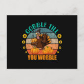 感謝のパジャマにマッチするゴブル家族の子供 ポストカード (正面)