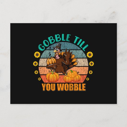 感謝のパジャマにマッチするゴブル家族の子供 ポストカード (正面)