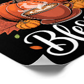 感謝のパンプキ賛美ンコーヒー秋 ポスター (角)