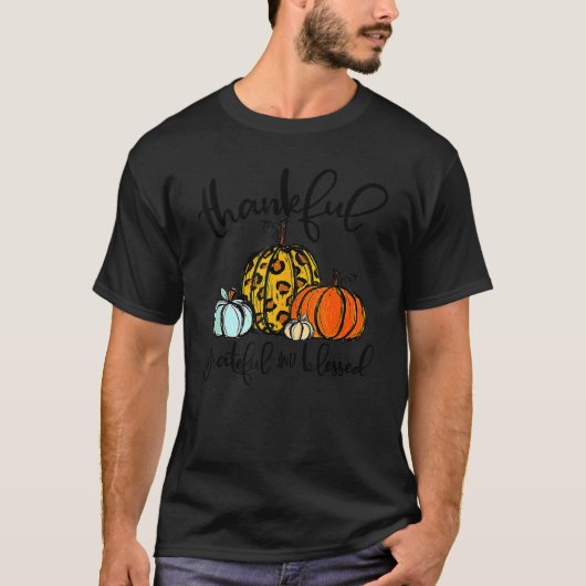 感謝のパンプキ賛美ンヒョウのプレイド Tシャツ (正面)