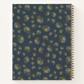 感謝のパーソナライズされたジャーナルと金ゴールドの花 ノートブック (裏面)