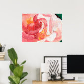 感謝のピンクのバラ ポスター (ホームオフィス)