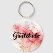 感謝のピンク色のインクで生きる キーホルダー (正面)