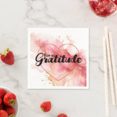 感謝のピンク色のインクで生きる スタンダードカクテルナプキン (インサイチュ)