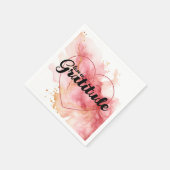 感謝のピンク色のインクで生きる スタンダードカクテルナプキン (角)