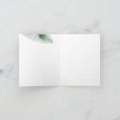 感謝のピーコックの羽根 - インスピレーション サンキューカード (内部)