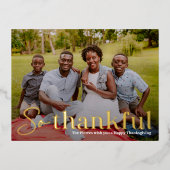 感謝のフォイル写真感謝祭はがき 箔シーズンポストカード (正面)