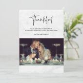 感謝のフォトグレー結婚大理石サンキューカード サンキューカード (スタンド正面)