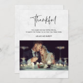 感謝のフォトグレー結婚大理石サンキューカード サンキューカード (正面/裏面)