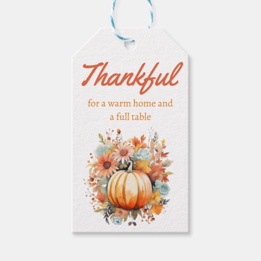 感謝のフローラカボチャ感謝 ギフトタグ (正面)