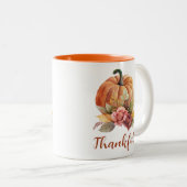 感謝のフローラカボチャ秋秋の感謝祭 ツートーンマグカップ (正面右)