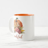 感謝のフローラカボチャ秋秋の感謝祭 ツートーンマグカップ (正面左)