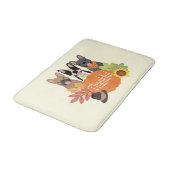 感謝のブフランスのルドッグ感謝祭 バスマット (アングル)