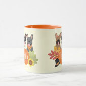 感謝のブフランスのルドッグ感謝祭 マグカップ (中央)