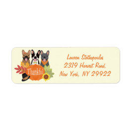 感謝のブフランスのルドッグ感謝祭 ラベル