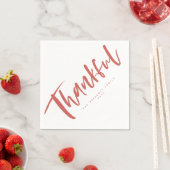 感謝のブラシスクリプトオレンジ感謝祭 スタンダードカクテルナプキン (インサイチュ)