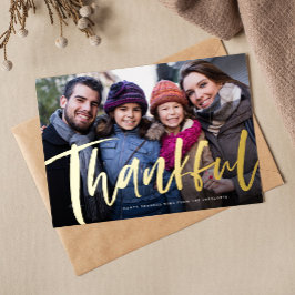 感謝のブラシスクリプト感謝記念撮影 箔シーズンカード