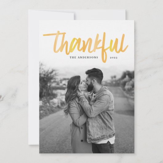 感謝のブラッシング |感謝祭の写真カード シーズンカード (正面)