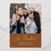 感謝のペカン2写真サンクスギビング 箔シーズンカード (正面)