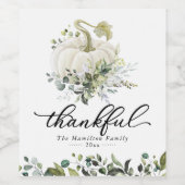 感謝のホワイトカボチャ感謝ディナー ワインラベル (シングルラベル)