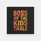 感謝のボスのキッズテーブルターキーデー スタンダードカクテルナプキン (正面)