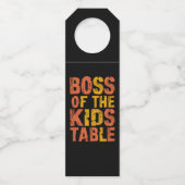 感謝のボスのキッズテーブルターキーデー ボトルネックタグ (正面)