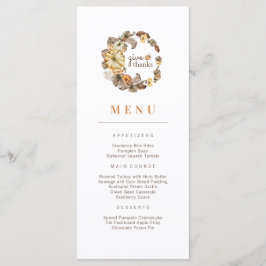 感謝のポンプキンリース 感謝祭メニュー メニュー