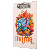 感謝のママターキーと紅葉の葉 クリップボード (左)