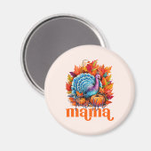 感謝のママターキーと紅葉の葉 マグネット (正面/裏面)