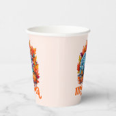 感謝のママターキーと紅葉の葉 紙コップ (右)