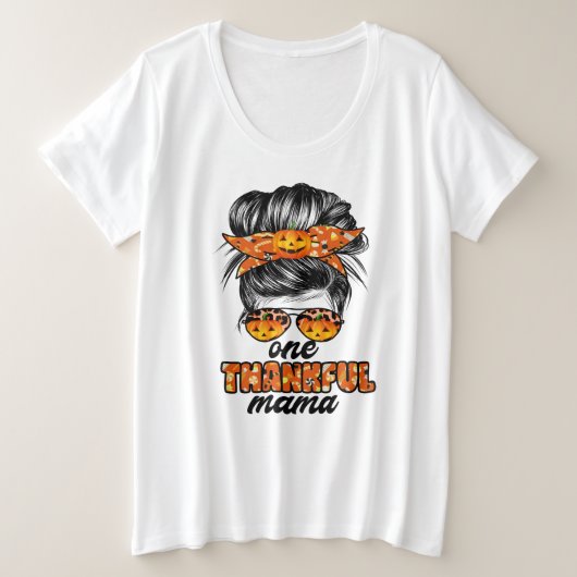 感謝のママ秋カスタマイズ プラスサイズTシャツ (デザイン正面)