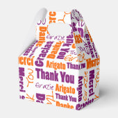 感謝のマルチリンガルワードコラージュ パープルオレンジ フェイバーボックス (正面サイド)