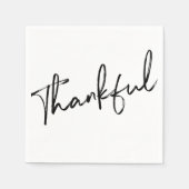 感謝のミニマリストのスクリプト感謝祭 スタンダードカクテルナプキン (正面)