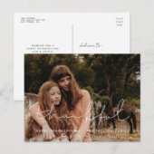 感謝のミニマルな感謝祭家族写真 ポストカード (正面/裏面)