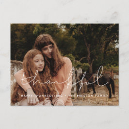 感謝のミニマルな感謝祭家族写真 ポストカード