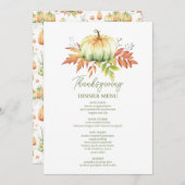 感謝のミニマ賛美リスト感謝祭 メニュー (正面/裏面)