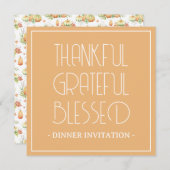 感謝のミニマ賛美リスト感謝祭 招待状 (正面/裏面)