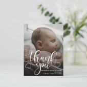 感謝のメッセージ入りベビー誕生お知らせポストカード ポストカード (スタンド正面)