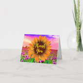 感謝のメッセージ、グルービーなひまわり サンキューカード (正面)