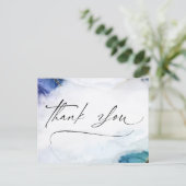 感謝のメッセージ 水彩 ゴールド エレガント ポストカード (スタンド正面)