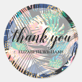 感謝のメッセージ 熱帯植物 ラウンドシール