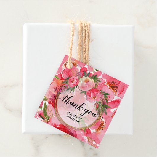 感謝のメッセージ 牡丹の花 フェイバータグ (インサイチュ)