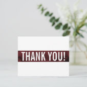 感謝のメッセージ 現代的な太字 ブロック マルーン レッド ゴールド サンキューカード (スタンド正面)
