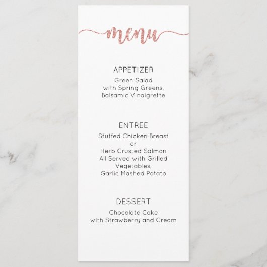 感謝のメニューカード, 受付メニュー感謝 メニュー (裏面)