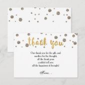 感謝のメモカード ゴールド＆グリッター印刷 招待状 (正面/裏面)