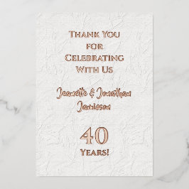 感謝のメモ どんな結婚記念日にも ローズゴールド 箔招待状